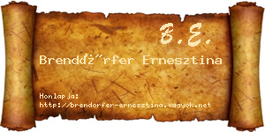 Brendörfer Ernesztina névjegykártya